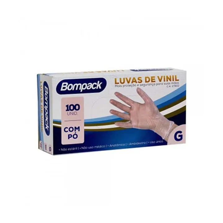 LUVA VINIL BPCK G S/PO C/100