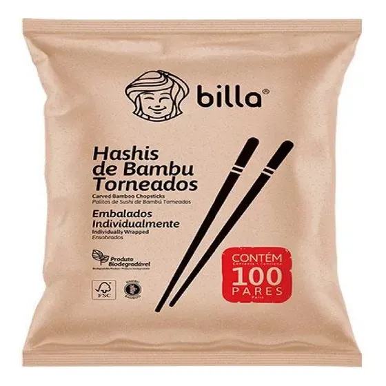 HASHI CHANFRADO 20CM BILLA PT 100PARES