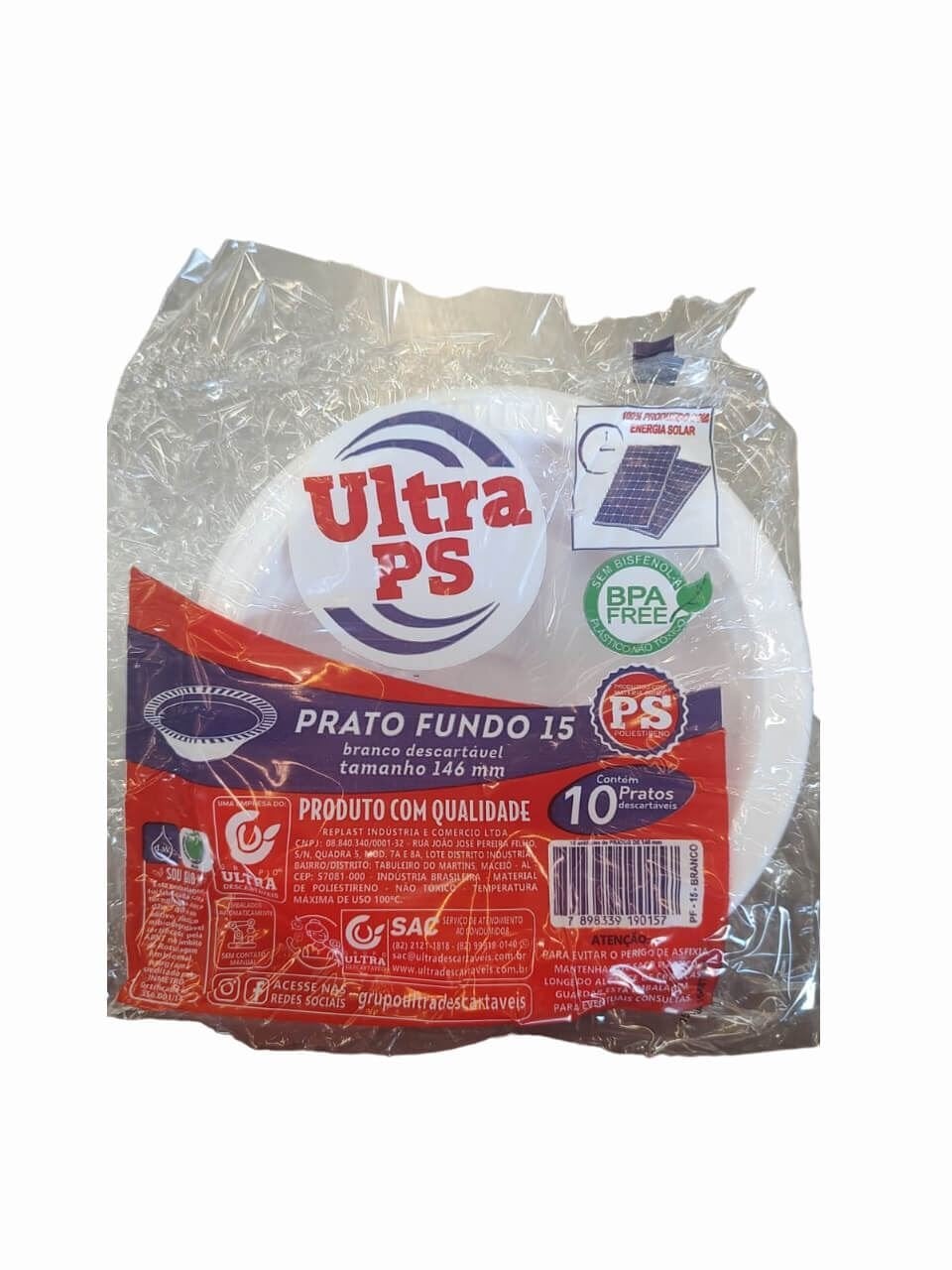 PRATO FUNDO150MM ULTRACOPOS PCT C/ 10 UN