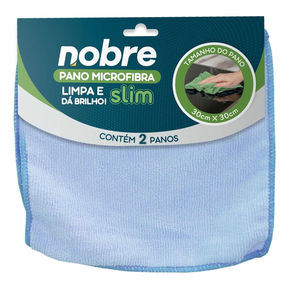 PANO MICROFIBRA 30X30 AZUL C/02UN NOBRE