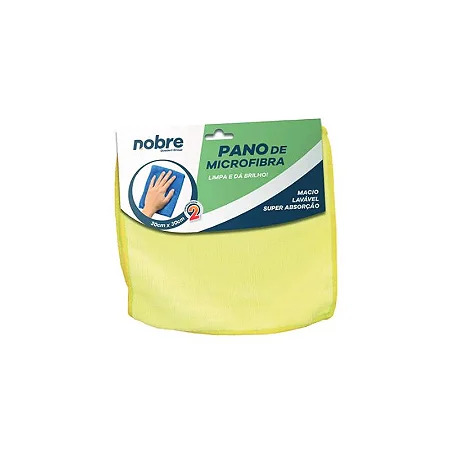 PANO MICROFIBRA 30X30 AMARELO C/02 NOBRE
