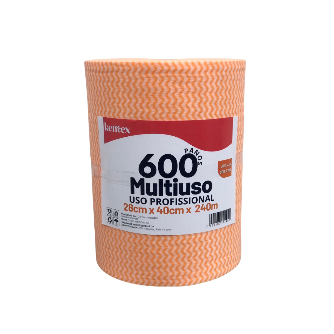 PANO ROLO LARANJA LIFE CLEAN 20X240M