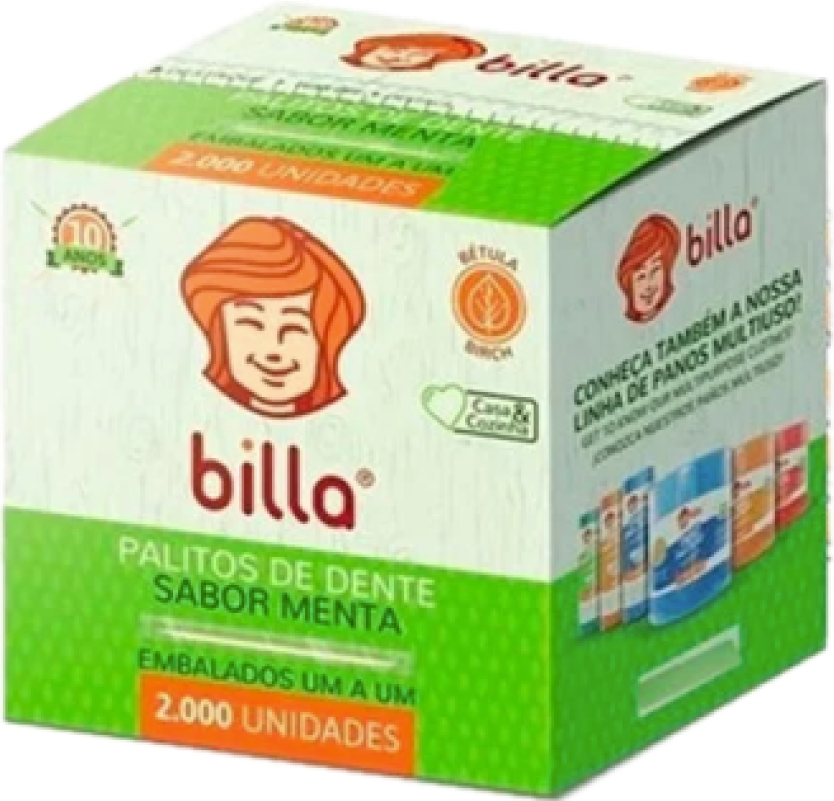 PALITO DE DENTE BILLA SACHÊ MENTA C/2000