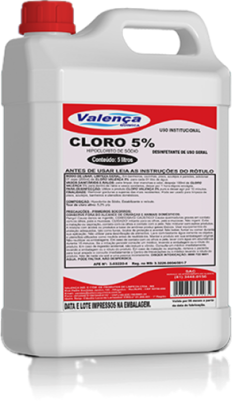 HIPOCLORITO DE SÓDIO 5% 05 LIT VALENC