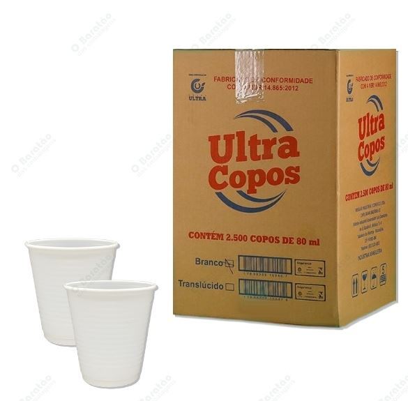 COPO ULTRACOPO BRAN 80 ML PCT C/ 100 UND
