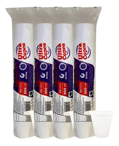COPO ULTRACOPO BRANCO 300 ML PCT C/ 100