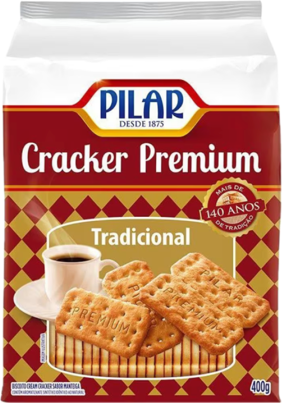 BOLACHA CREAM CRAKER PILAR PREMIUM 350 G