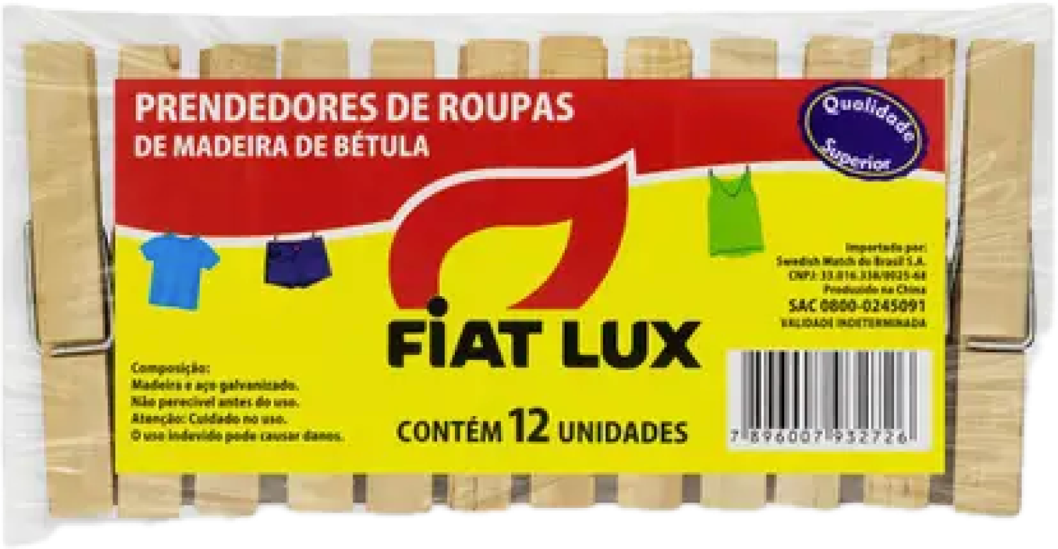PRENDED  ROUPA FIAT LUX MADEIRA C/12 UND
