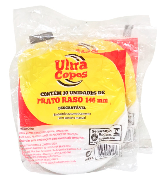 PRATO  RASO 15 ULTRA PCT C/ 10 UN