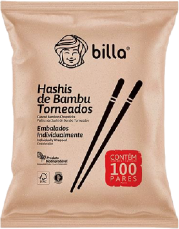 HASHI BAMBU TORNEADO BILLA PCT C/100 UND