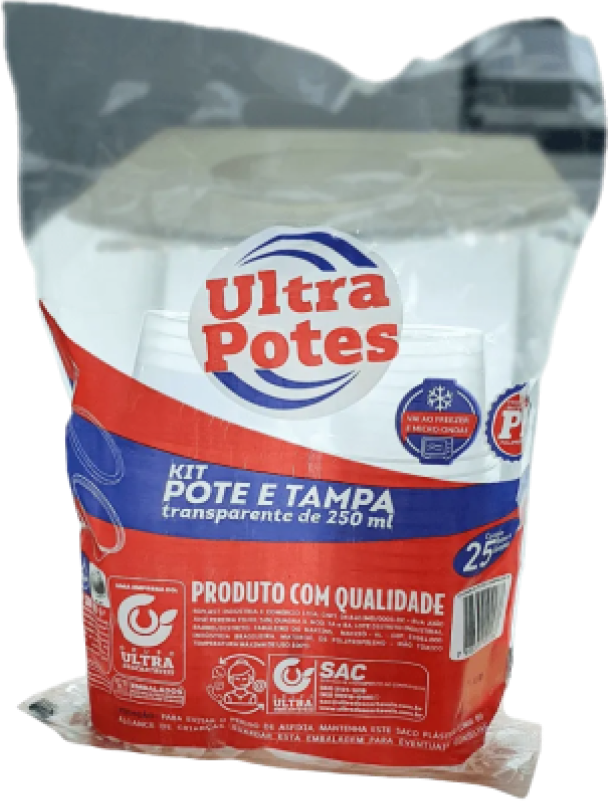 KIT POTE/TAMPA 250 ML C/ 25 ULTRA